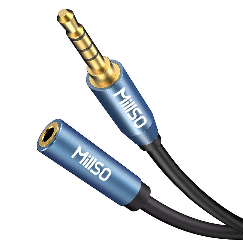 MillSO 3.5mm Headphone Extension Cable (6.6 Feet) TRRS 3.5mm Male to Female Stereo Audio Jack Extension Adapter Auxiliary AUX Cord for Headphones, Earbud, Speaker, Car Stereo, Home HiFi System - Image 1